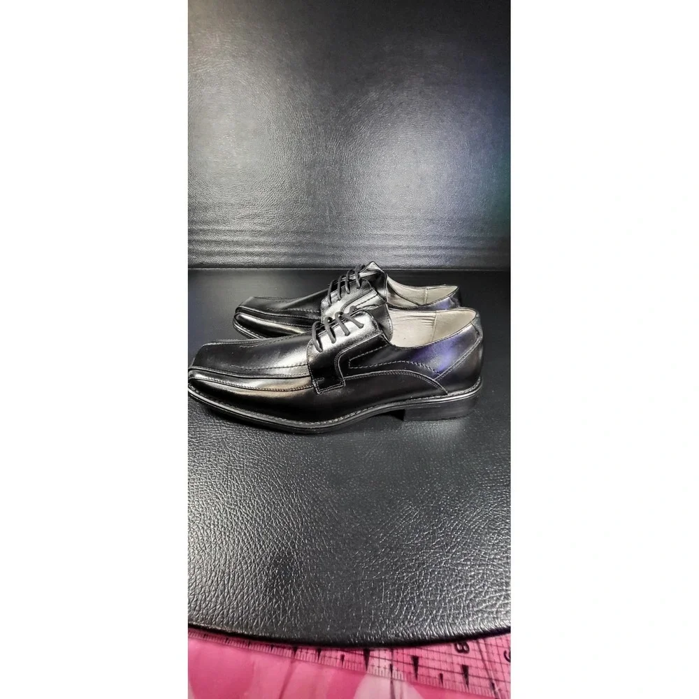 Stacy Adams Mens Corrado Black Leather Square Bicycle Toe Dress Oxfords 9.5